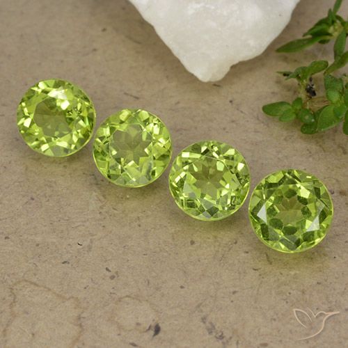 3.90ctw Naturale Verde medio Peridoto, Rotondo, VS
