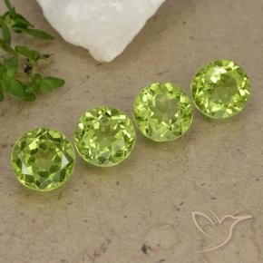 Gemme di Peridoto Verde medio naturale da 3.90 ct, Rotondo, VS