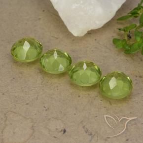 Gemme di Peridoto Verde medio naturale da 3.90 ct, Rotondo, VS