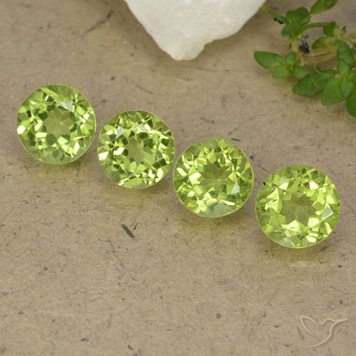 3.25ctw Naturale Verde chiaro Peridoto, Rotondo, VS
