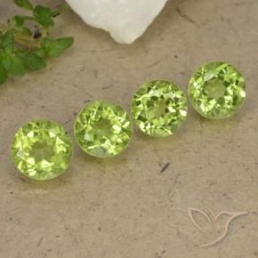 Gemme di Peridoto Verde chiaro naturale da 3.25 ct, Rotondo, VS