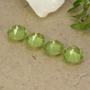 Gemme di Peridoto Verde chiaro naturale da 3.25 ct, Rotondo, VS