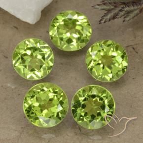 Gemme di Peridoto Verde acceso naturale da 3.93 ct, Rotondo, VS