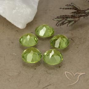Gemme di Peridoto Verde acceso naturale da 3.93 ct, Rotondo, VS