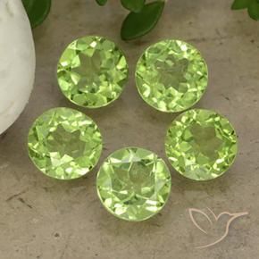 Gemme di Peridoto Verde chiaro e vivace naturale da 3.73 ct, Rotondo, VS