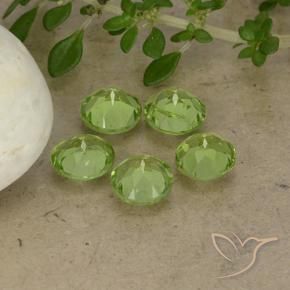 Gemme di Peridoto Verde chiaro e vivace naturale da 3.73 ct, Rotondo, VS