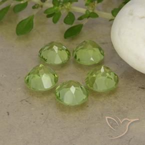 Gemme di Peridoto Verde chiaro naturale da 4.40 ct, Rotondo, VS