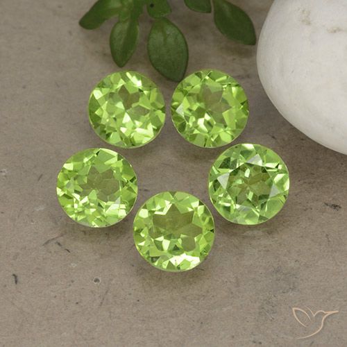 3.92ctw Naturale Verde chiaro e vivace Peridoto, Rotondo, VS