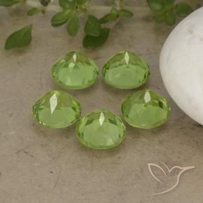 Gemme di Peridoto Verde chiaro e vivace naturale da 4.19 ct, Rotondo, VS