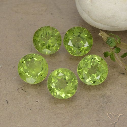 4.67ctw Naturale Verde acceso Peridoto, Rotondo, VS