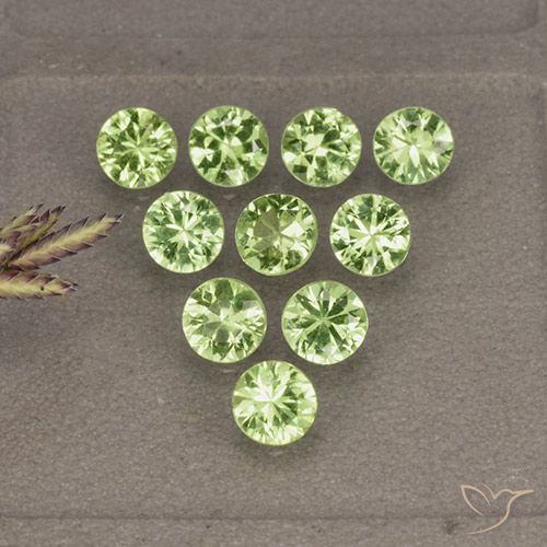 2.36ctw Naturale Verde giallastro Peridoto, Rotondo, VS