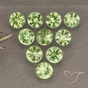 Gemme di Peridoto Verde giallastro naturale da 2.36 ct, Rotondo, VS
