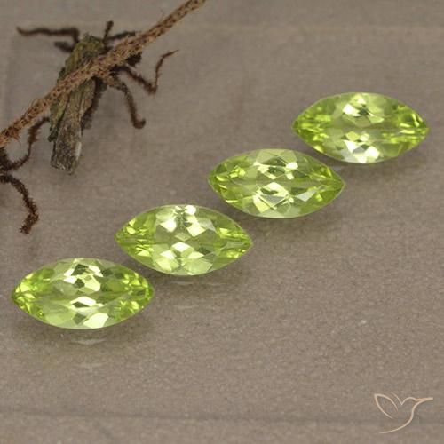 Gemme di Peridoto Verde chiaro e vivace naturale da 1.51 ct, Taglio marquise, VVS-VS