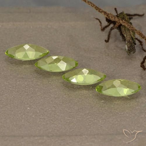 Gemme di Peridoto Verde chiaro e vivace naturale da 1.51 ct, Taglio marquise, VVS-VS