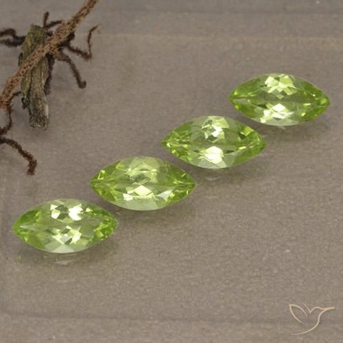 Gemme di Peridoto Verde chiaro e vivace naturale da 1.57 ct, Taglio marquise, VVS-VS