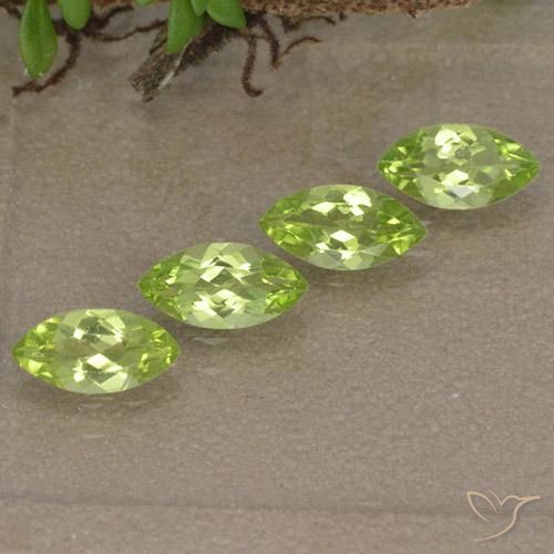 Gemme di Peridoto Verde chiaro naturale da 1.48 ct, Taglio marquise, VVS-VS