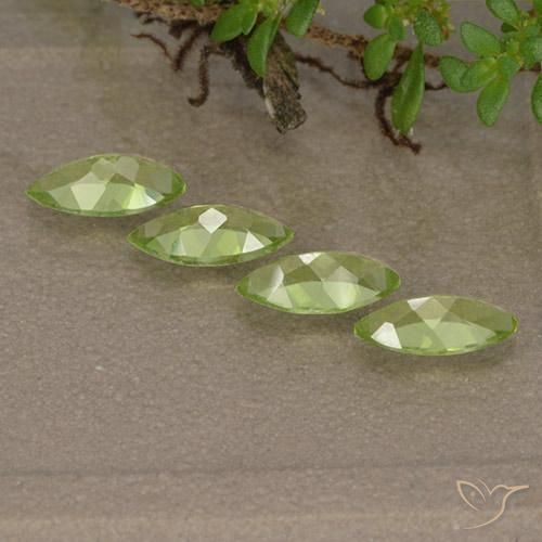 Gemme di Peridoto Verde chiaro naturale da 1.48 ct, Taglio marquise, VVS-VS