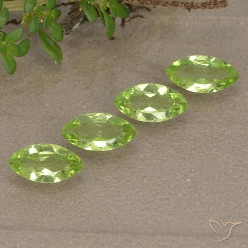 Gemme di Peridoto Verde chiaro e vivace naturale da 1.42 ct, Taglio marquise, VVS-VS