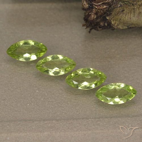 Gemme di Peridoto Verde chiaro e vivace naturale da 1.55 ct, Taglio marquise, VVS-VS
