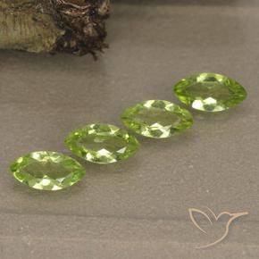 Gemme di Peridoto Verde chiaro e vivace naturale da 1.55 ct, Taglio marquise, VVS-VS
