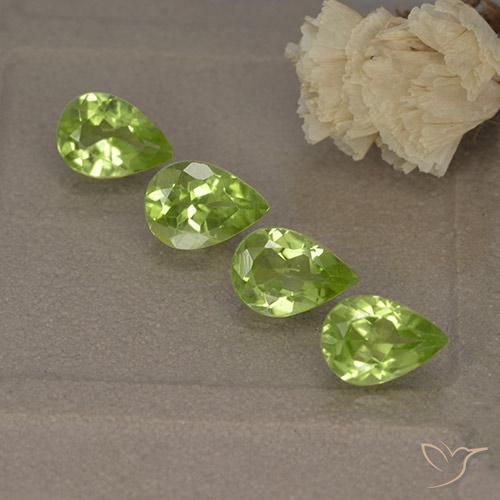2.64ctw Naturale Verde chiaro e vivace Peridoto, Forma a pera, VVS-VS