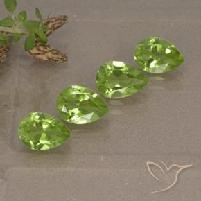 Gemme di Peridoto Verde medio naturale da 3.04 ct, Forma a pera, VS