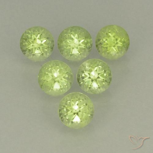 1.85ctw Naturale Verde giallastro Peridoto, Rotondo, VS