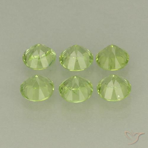Gemme di Peridoto Verde giallastro naturale da 1.85 ct, Rotondo, VS