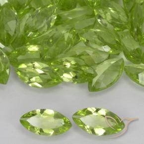 Peridoto Verde acceso naturale da 0.36 ct, Taglio marquise, VVS-VS
