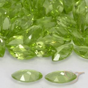 Peridoto Verde acceso naturale da 0.36 ct, Taglio marquise, VVS-VS