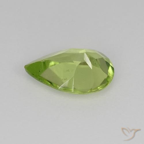 Peridoto Verde medio naturale da 0.60 ct, Forma a pera, VVS-VS