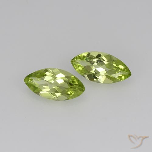 Gemme di Peridoto Verde chiaro e vivace naturale da 0.70 ct, Taglio marquise, VS