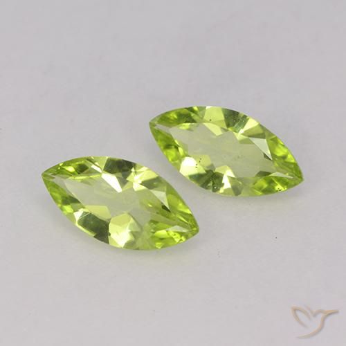 Gemme di Peridoto Verde acceso naturale da 0.93 ct, Taglio marquise, VS