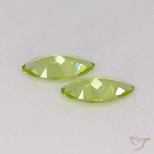 Gemme di Peridoto Verde acceso naturale da 0.93 ct, Taglio marquise, VS