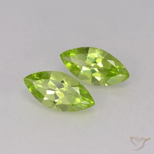 Gemme di Peridoto Verde medio naturale da 1.06 ct, Taglio marquise, VS