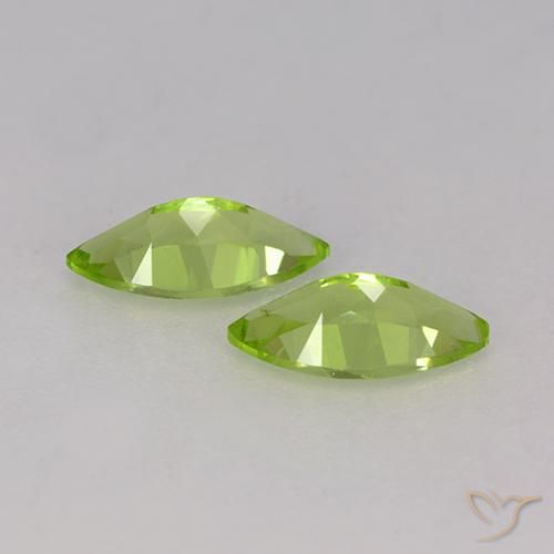Gemme di Peridoto Verde medio naturale da 1.06 ct, Taglio marquise, VS