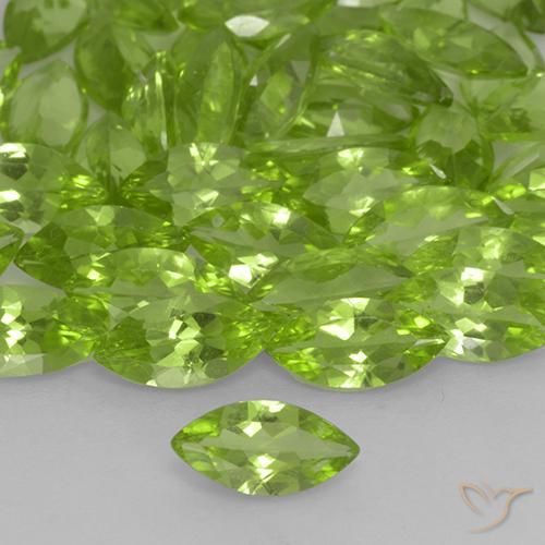 0.50ct Naturale Verde chiaro e vivace Peridoto, Taglio marquise, VS