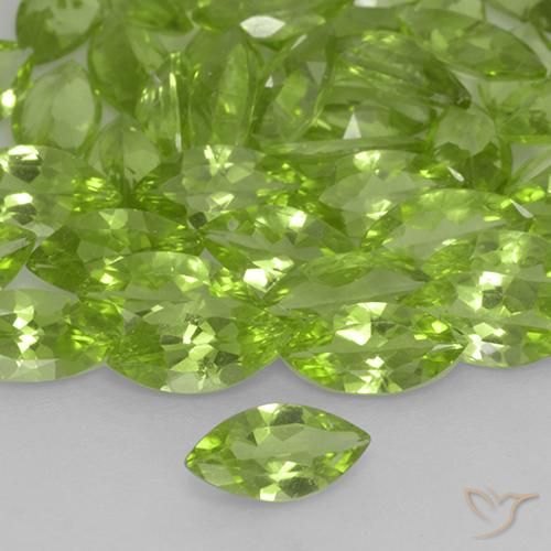 Peridoto Verde chiaro e vivace naturale da 0.50 ct, Taglio marquise, VS