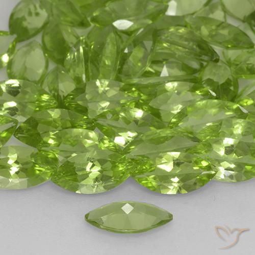 Peridoto Verde chiaro e vivace naturale da 0.50 ct, Taglio marquise, VS