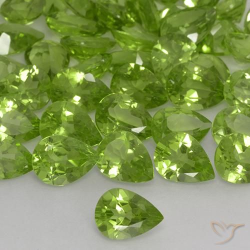 1.08ct Naturale Verde giallastro Peridoto, Forma a pera, VS