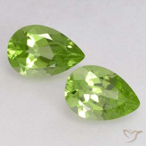 0.91ctw Naturale Verde medio Peridoto, Forma a pera, VVS-VS