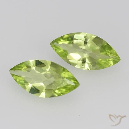 Gemme di Peridoto Verde medio naturale da 0.94 ct, Taglio marquise, VVS-VS