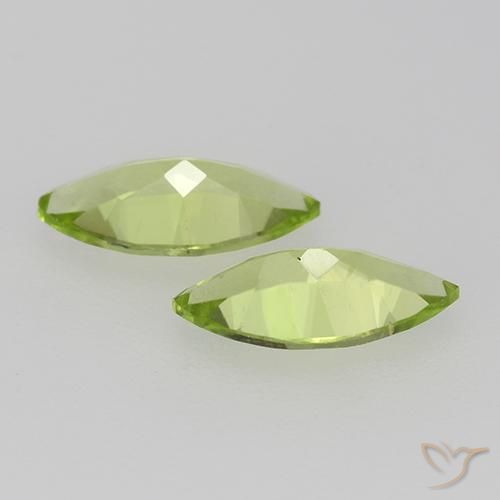 Gemme di Peridoto Verde medio naturale da 0.94 ct, Taglio marquise, VVS-VS