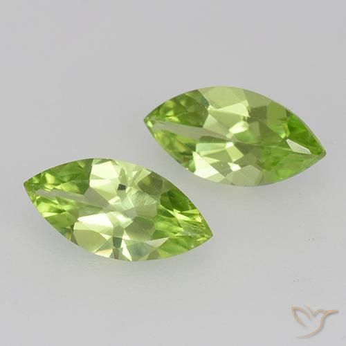 Gemme di Peridoto Verde chiaro e vivace naturale da 1.08 ct, Taglio marquise, VVS-VS