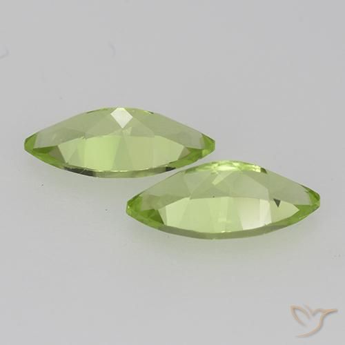 Gemme di Peridoto Verde chiaro e vivace naturale da 1.08 ct, Taglio marquise, VVS-VS