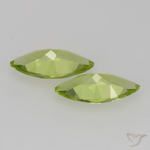 Gemme di Peridoto Verde acceso naturale da 0.97 ct, Taglio marquise, VVS-VS