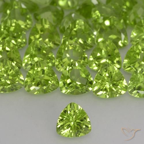0.50ct Naturale Verde acceso Peridoto, Taglio trillion, VVS-VS