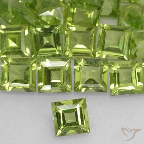 0.67ct Naturale Verde chiaro Peridoto, Quadrato, VVS-VS