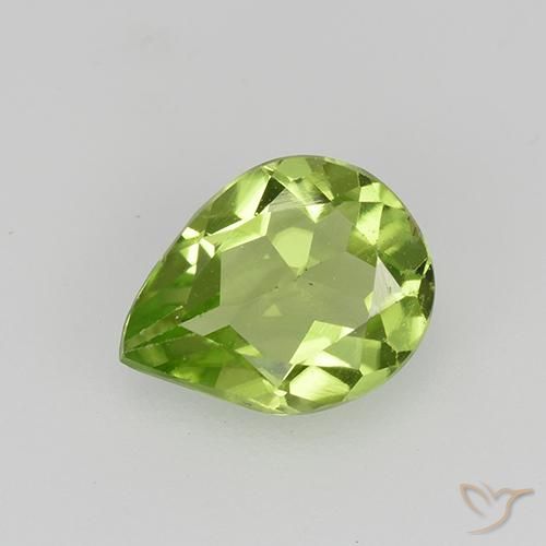 0.92ct Naturale Verde medio Peridoto, Forma a pera, VS
