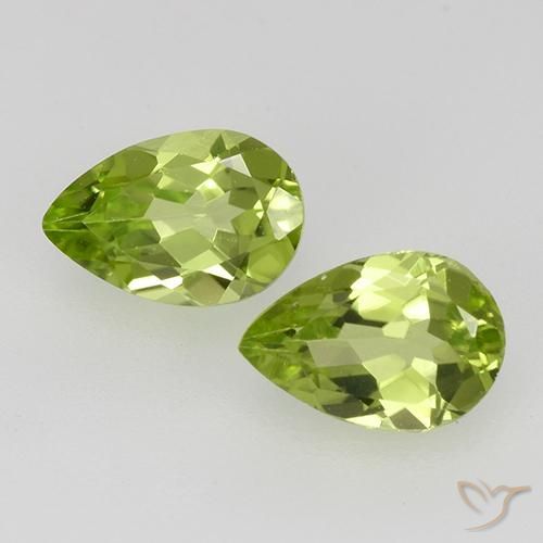 0.87ctw Naturale Verde medio Peridoto, Forma a pera, VVS-VS